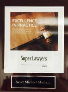 Excellence In Practice Super Lawyers 2013 Scott Michael Mishkin